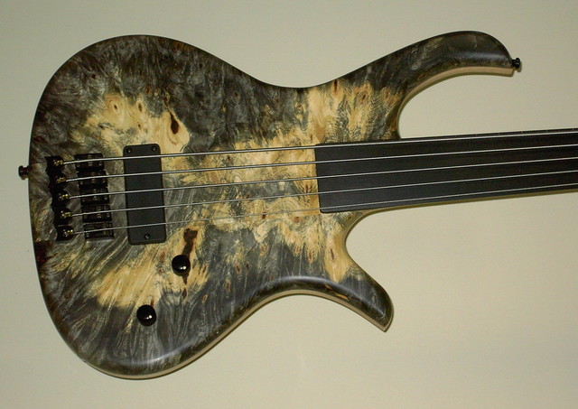 Jonas 5-String Fretless
Buckeye Burl Body-Top